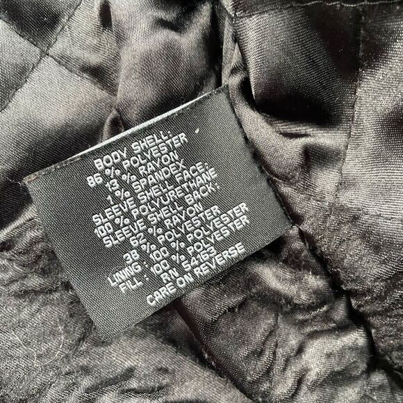 1981 Guess Faux Leather Moto Jacket Womens Size M Zip up Black Silver Zip Lin… - Picture 15 of 16